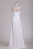 2024 White Halter Bridesmaid Dresses With Beading Floor PENZQ62X