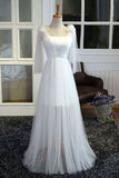 2024 White Tulle Strapless Bridesmaid Dresses PG7297KD