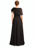 Brenda A-Line Scoop Neck Floor-Length Chiffon Mother of the Bride Dress With Ruffle Beading STK126P0014970