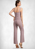Scarlett Jumpsuit/Pantsuit Square Neckline Ankle-Length Chiffon Mother of the Bride Dress With Ruffle STK126P0014984