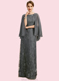 Mackenzie Sheath/Column Scoop Floor-Length Chiffon Lace Mother of the Bride Dress With Beading Sequins STKP0021962