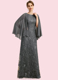 Mackenzie Sheath/Column Scoop Floor-Length Chiffon Lace Mother of the Bride Dress With Beading Sequins STKP0021962