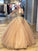 A-line V-neck Ball Gown Appliques Long Prom Dresses Quinceanera Dresses