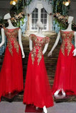2024 Hot Selling Sister Red Prom Dresses A-Line Lace Up Scoop Neck PBB1XER1