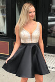 A-Line Beading Bodice Short Prom Dresseses Homecoming Dresses With Pockets