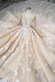 2024 Ball Gown Wedding Dresses One Meter Train Scoop Top Quality Handmade PYQCDB6H