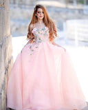 Princess Ball Gown Sweetheart Pink One Shoulder Prom Dresses, Quinceanera Dresses STK15296