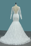 2024 Tulle Mermaid Wedding Dresses Scoop Long P7J3XK77