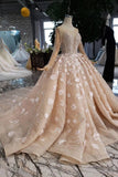 2024 Ball Gown Wedding Dresses One Meter Train Scoop Top Quality Handmade PYQCDB6H