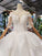 Beaded Long Ball Gown Wedding Dresses, Quinceanera Dresses with Short Sleeve