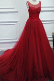 2024 A Line Scoop Beaded Bodice Lace With Sash Sweep Train PF4F8BYF