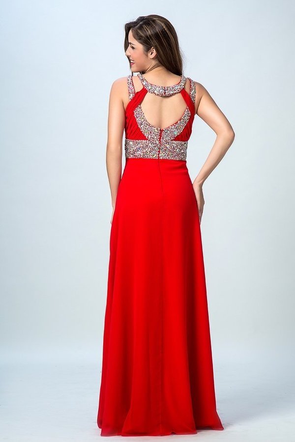 2022 Sexy Prom Dresses A Line Scoop Sweep/Brush Red PGBFBP4B