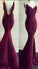 Sexy Mermaid Long Spaghetti Maroon Prom Dress Ball Gown Prom Dresses