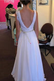 2024 Chiffon Straps A Line Wedding Dresses With Applique And Beads P1N5R9KT