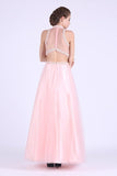 2024 Two-Piece High Neck A Line Prom Dresses With PN4PZAY7