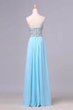 2024 Big Clearance Prom Dresses A-Line Sweetheart Chiffon Floor Length With PDM4PEEX