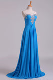 2024 Sweetheart Beaded Neckline Prom Dress A Line With P4RSQT8F