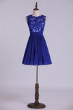 2024 Homecoming Dresses Scoop Chiffon Dark Royal Blue P3ENYH5D