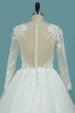 2024 Scoop Long Sleeves Tulle Wedding Dresses With PEAH8YZT