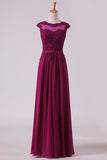 2024 Evening Dresses Scoop A-Line Chiffon With Applique And P8JNCP9H