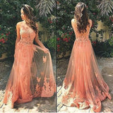 Lace Prom Dresses Long Prom Dress Dresses For Prom Coral Prom Dress Charming Party Dress