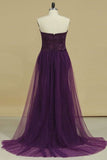 2024 Sweetheart With Beads And Applique Prom Dresses PJR5Y8SD