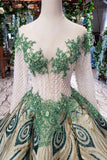 2024 Prom Dresses Scoop Long Sleeves Lace Up Back Sequins PBXX97G9