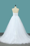 2024 Tulle A Line Sweetheart Wedding Dress With P7YNC7K9