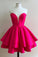 Strapless Sweetheart Fuchsia Short Sweet 16 Dresses Homecoming Dresses