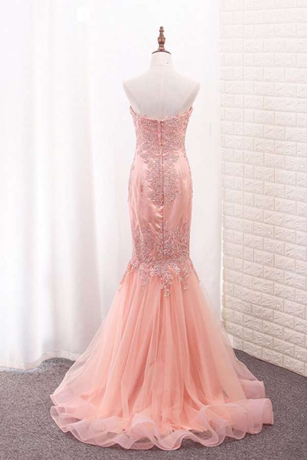 2024 Tulle Prom Dresses Mermaid Sweetheart With PPL9MMDC