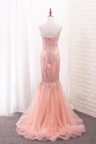 2024 Tulle Prom Dresses Mermaid Sweetheart With PPL9MMDC