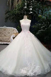 2024 Sweetheart Floor Length Wedding Dress Tulle Lace PAHRPBD9