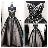 New Design Sequin Shiny Long Prom Dresses A-neck Sweetheart Prom Dresses