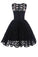 A-Line Scalloped-Edge Sleeveless Vintage Black Lace Appliques Prom Dresses