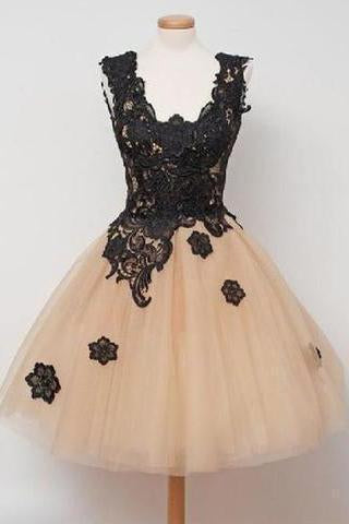 Off-the-Shoulder Black Lace Sweet 16 dresses Lace Prom Dresses