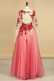 2022 See-Through Prom Dresses Scoop Long Sleeves Tulle With PQHF8ZZC
