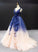 Ball Gown Ombre V Neck Tulle Royal Blue Long Prom Dresses, Quinceanera Dresses STK15067