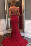 2024 Sexy Open Back Halter Ruched Bodice Evening PJQAX3XH