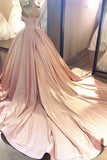 2024 Ball Gown Sweetheart Satin With Applique Court Train P11ELCKK