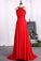 2024 Sexy Open Back High Neck Prom Dresses A Line Chiffon With P621SZEJ