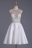 2024 New Arrival Scoop Beaded Bodice Homecoming Dresses A Line PCS564ZT