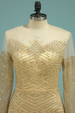 2024 New Arrival Prom Dress Scoop Long Sleeves Sweep PGT6DB2C