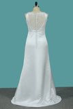 2024 Scoop Satin A Line Wedding Dresses With PCH6DCXX