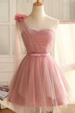 2024 New Arrival One Shulder Bridesmaid Dresses A Line Tulle P2B679RQ