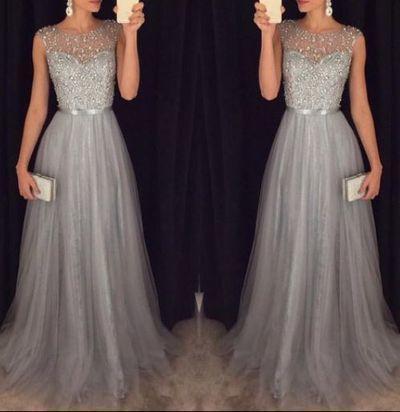 A-Line New Arrival Long Beading Real Made Christmas Dresses Long Prom Dresses