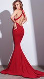 Sexy Red Mermaid Long Prom Dress Formal Evening Dress with Criss Criss Back