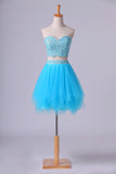 2024 Sweetheart Short Homecoming Dresses Tulle With Applique PLDQY8XZ