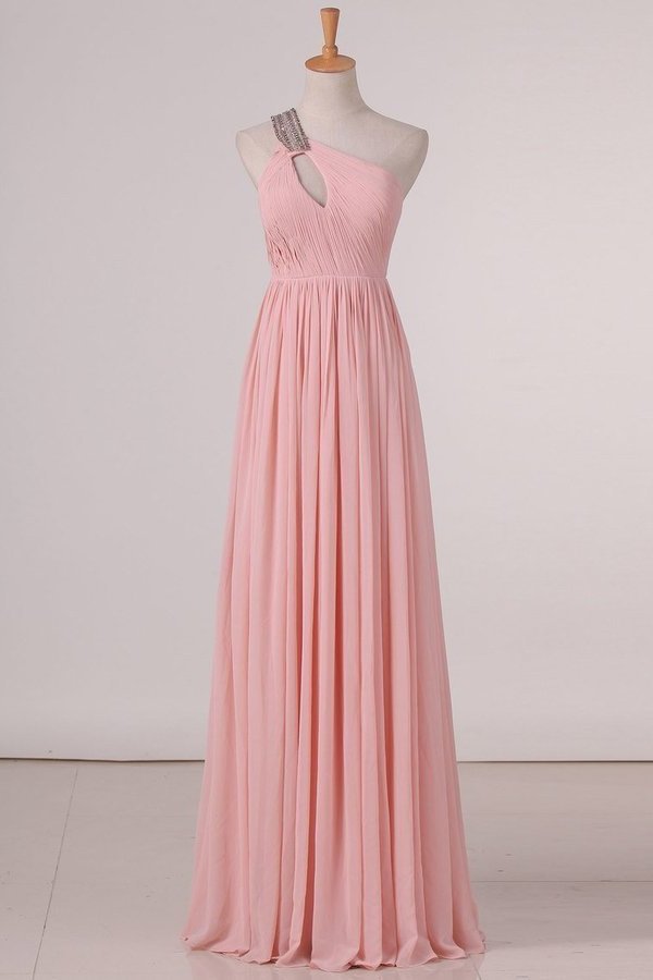 2022 Chiffon One Shoulder Bridesmaid Dresses With Beads And Ruffles A PZ3RQ2K2