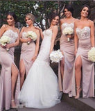 Mermaid Sweetheart Blush Bridesmaid Dresses with Lace, Wedding Party STK20465
