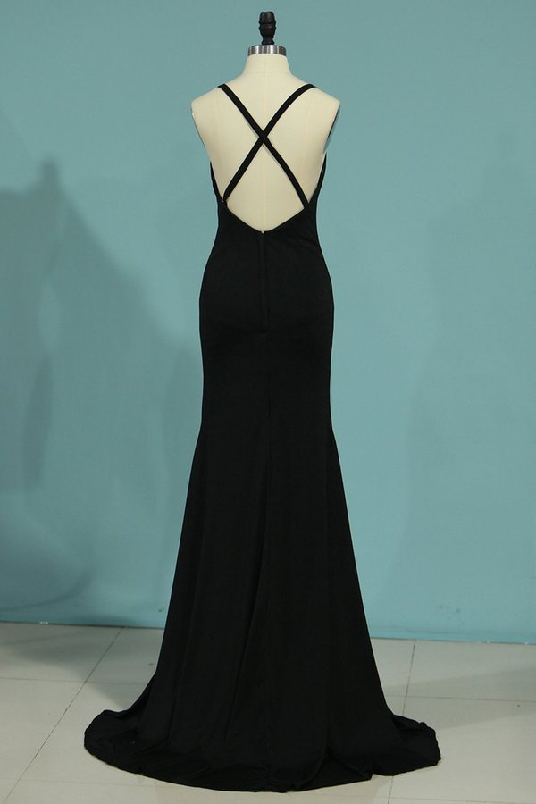 2024 Sexy Open Back Evening Dresses Spaghetti P7ESYPRG